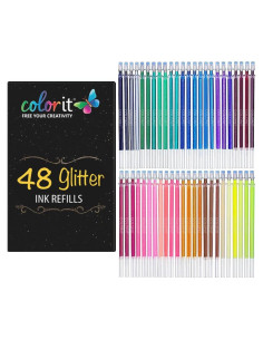 Recargas de Tinta ColorIt para Bolígrafos de Gel 48 Piezas