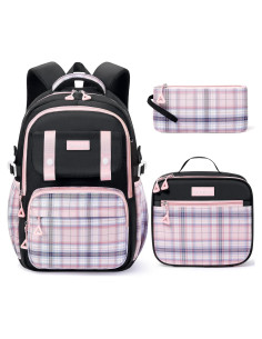 Mochila Fimibuke 3 en 1 para Niñas - Impermeable Rosa y Negro