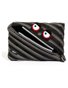 Estuche Jumbo ZIPIT Wildlings Negro para Niños 23x15 cm