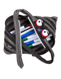 Estuche Jumbo ZIPIT Wildlings Negro para Niños 23x15 cm 2