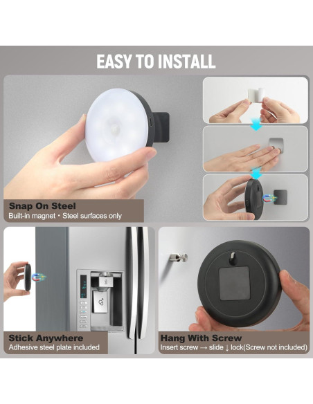 Luz Nocturna LED DWEPTU con Sensor de Movimiento 2 Pzs