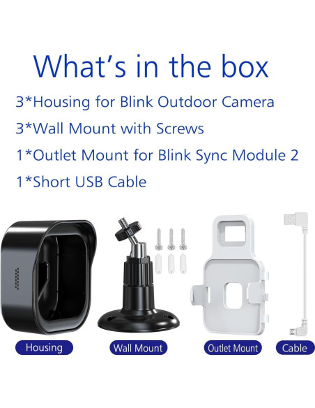 Soporte de Pared para Cámara Blink Outdoor 4 - 3 Paquete Negro