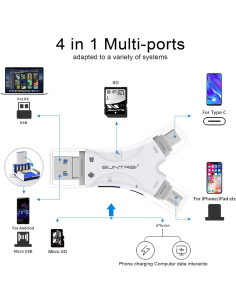 Lector de Tarjetas SD 4 en 1 SUNTRSI para iPhone y Android 2