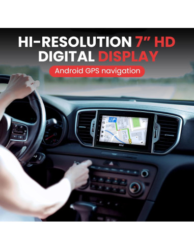 Receptor Estéreo Pyle Double DIN 7" HD Bluetooth GPS