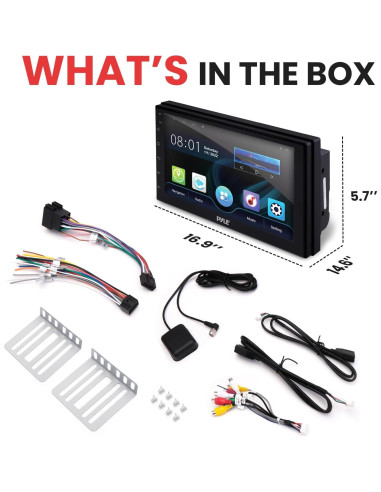 Receptor Estéreo Pyle Double DIN 7" HD Bluetooth GPS
