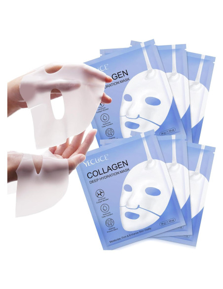 Mascarilla de Colágeno QINGWA 6 Piezas Hidratante Nocturna Mascarilla de Colágeno QINGWA 6 Piezas Hidratante Nocturna