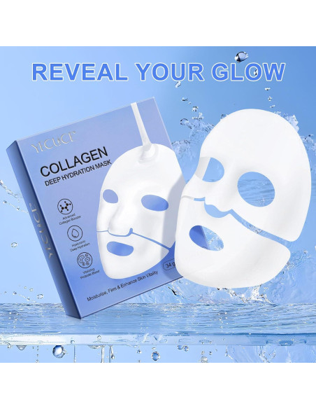 Mascarilla de Colágeno QINGWA 6 Piezas Hidratante Nocturna Mascarilla de Colágeno QINGWA 6 Piezas Hidratante Nocturna