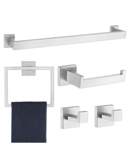Juego de Accesorios de Baño 5 Piezas Delarkusi Níquel Cepillado