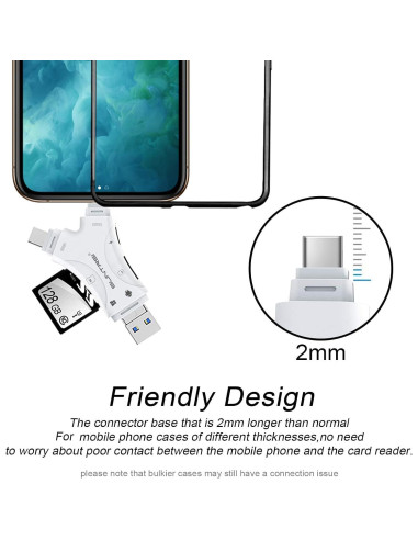 Lector de Tarjetas SD 4 en 1 SUNTRSI para iPhone y Android