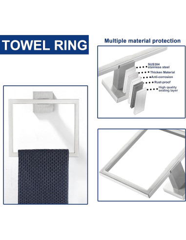 Juego de Accesorios de Baño 5 Piezas Delarkusi Níquel Cepillado