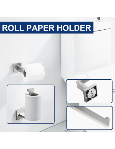 Juego de Accesorios de Baño 5 Piezas Delarkusi Níquel Cepillado