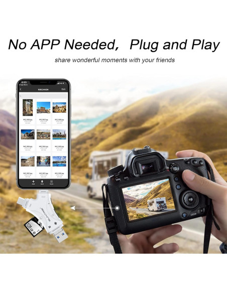 Lector de Tarjetas SD 4 en 1 SUNTRSI para iPhone y Android