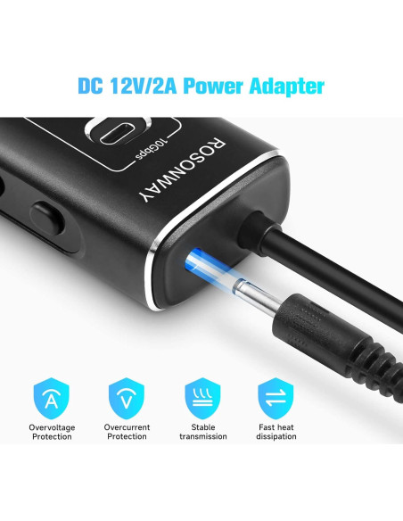 Hub USB 3.2 Alimentado Rosonway 7 Puertos 10Gbps