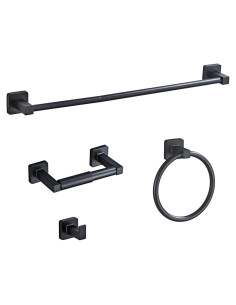 Juego de Accesorios de Baño Bluebyrne 4 Piezas Negro Mate