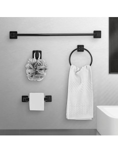 Juego de Accesorios de Baño Bluebyrne 4 Piezas Negro Mate 2