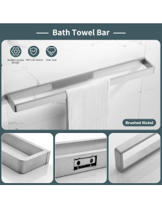 Juego de Accesorios de Baño YACVCL 4 Piezas Acero Inoxidable 2