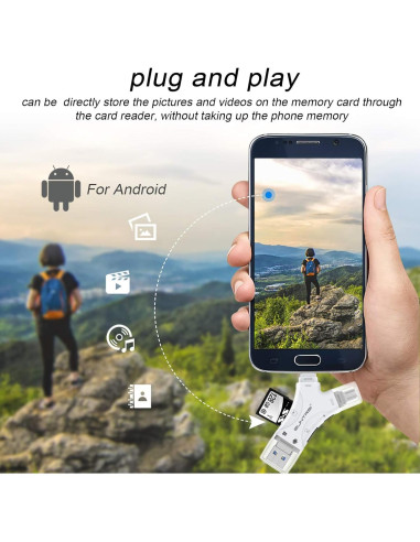 Lector de Tarjetas SD 4 en 1 SUNTRSI para iPhone y Android