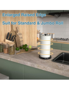 Soporte para Toallas de Papel Swaitee Acero Inoxidable Negro 2