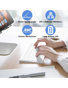 Teclado Bluetooth MMK Inalámbrico para iPad 10.2 y Pro 2