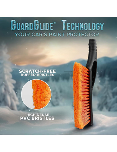 Cepillo de Nieve EcoNour 68.58 cm con Raspador de Hielo Naranja