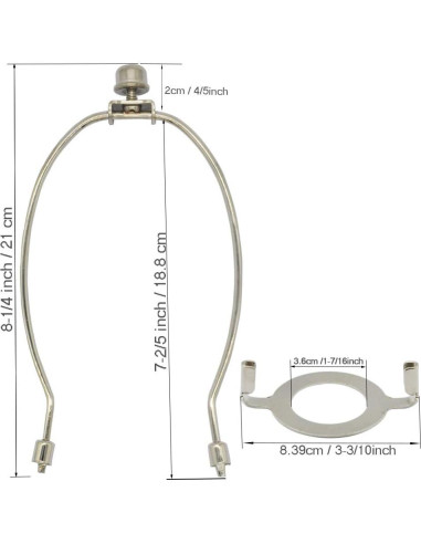 Soporte de Lámpara de Níquel Qcworldwide 20.8 cm Ajustable