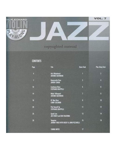 Jazz Violin Play-Along Volume 7 - Book/Online Audio (Violin Play-Along, 7)
