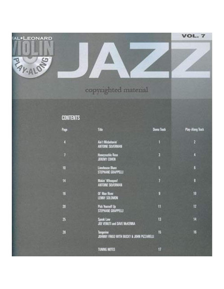 Jazz Violin Play-Along Volume 7 - Book/Online Audio (Violin Play-Along, 7)