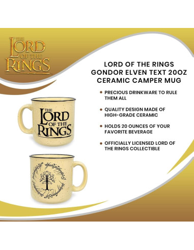 Taza de Cerámica Élfica Gondor Silver Buffalo 591 ml