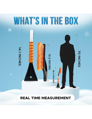 Cepillo de Nieve EcoNour 68.58 cm con Raspador de Hielo Naranja