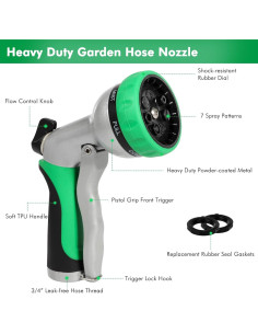 Boquilla de Manguera Restmo 7 Patrones Ajustables Metal 2