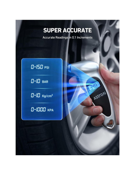 Medidor de Presión de Neumáticos Digital AstroAI 0-10 Bar