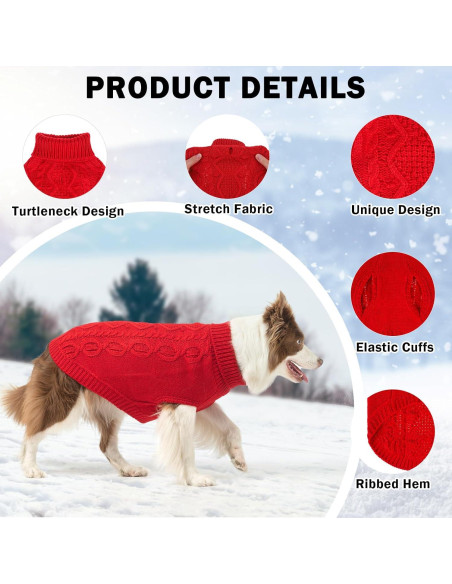 Suéter de Perro SCENEREAL Rojo Talla M Abrigo Invierno