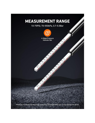 Medidor de Presión de Neumáticos AstroAI 2 Paquetes 10-75 PSI