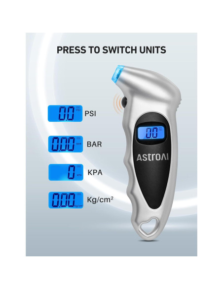 Medidor de Presión de Neumáticos Digital AstroAI 0-10 Bar