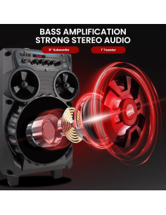 Altavoz PA Bluetooth Pyle PPHP87BTA 580W 20.32cm Karaoke 2