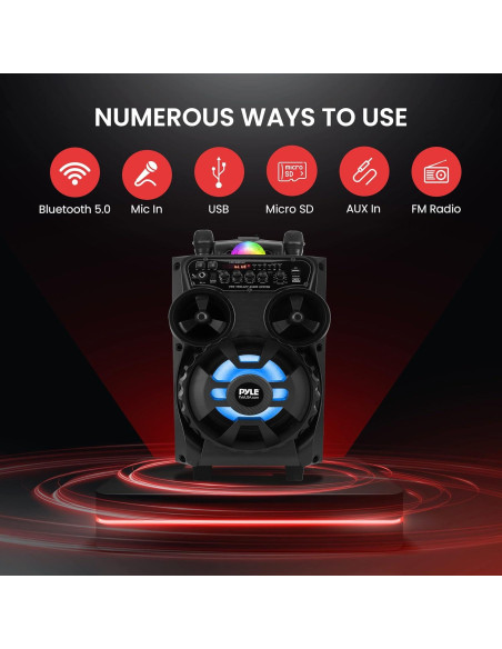 Altavoz PA Bluetooth Pyle PPHP87BTA 580W 20.32cm Karaoke