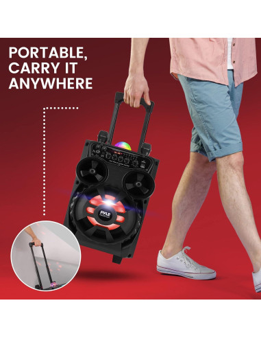 Altavoz PA Bluetooth Pyle PPHP87BTA 580W 20.32cm Karaoke