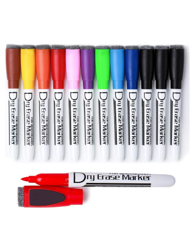 Marcadores de Borrado en Seco Volcanics 12 Piezas Punta Fina