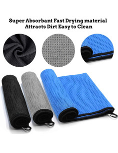 ToVii Toalla de Golf Microfibra 3 Piezas + Herramientas 2