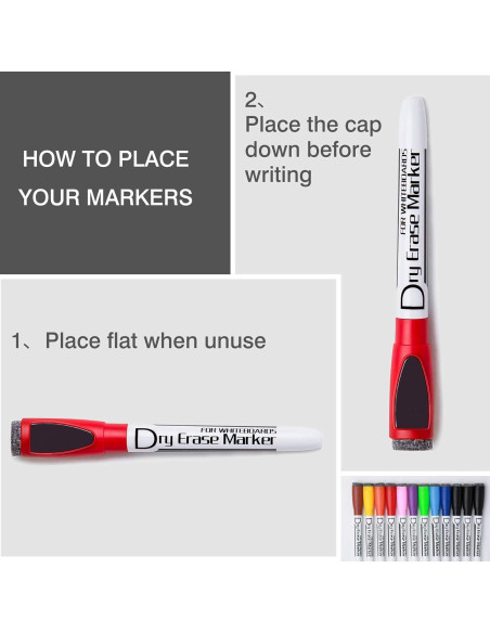 Marcadores de Borrado en Seco Volcanics 12 Piezas Punta Fina