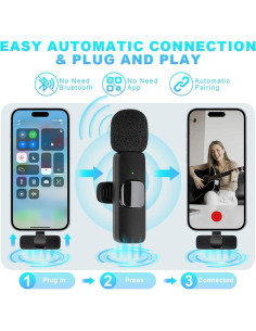 Micrófono Lavalier Inalámbrico ESONLITOR para iPhone y iPad 2