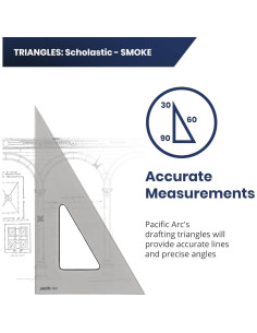 Triángulo Escolar Pacific Arc 10cm Humo 30/60 Poliestireno 2