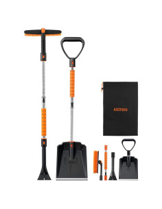 Kit Raspador de Hielo y Pala de Nieve AstroAI 2 en 1 Naranja