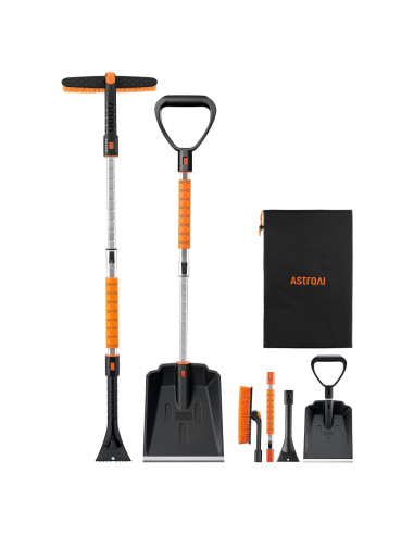 Kit Raspador de Hielo y Pala de Nieve AstroAI 2 en 1 Naranja