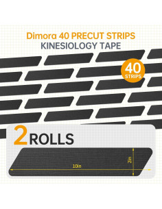 Cinta de Kinesiología Dimora 40 Tiras Pre-cortadas 25,4 cm 2
