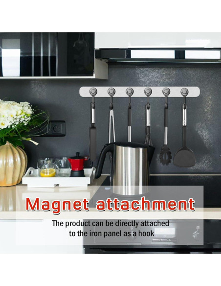 Ganchos Magnéticos FINDMAG 13.61 kg 6 Paquete Negro Giratorio