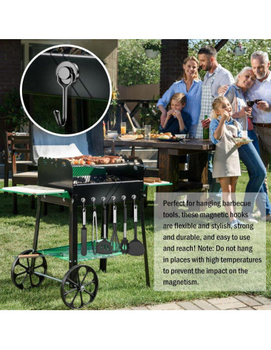 Ganchos Magnéticos FINDMAG 13.61 kg 6 Paquete Negro Giratorio