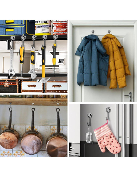 Ganchos Magnéticos FINDMAG 13.61 kg 6 Paquete Negro Giratorio