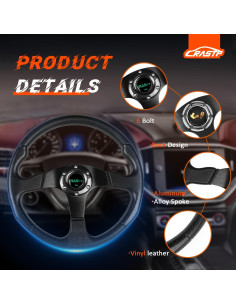 Volante de Carreras RASTP 34.5 cm Universal con Claxon 2