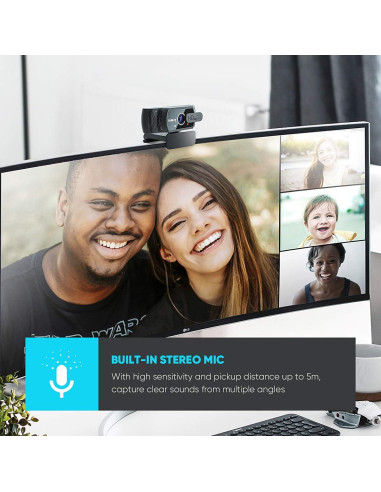 Cámara Web Nulaxy C900 HD 1080p con Micrófono y Cubierta